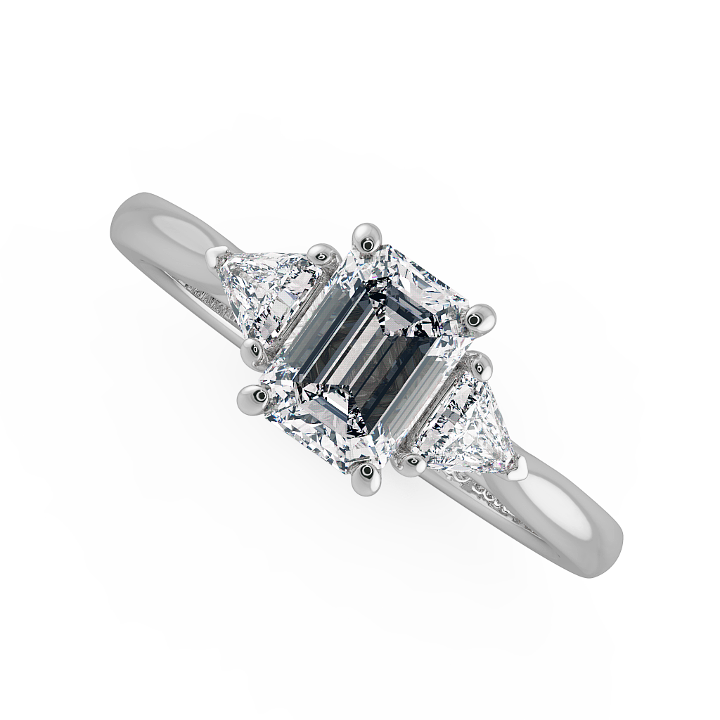 Radiant Three Stone Engagement Rings