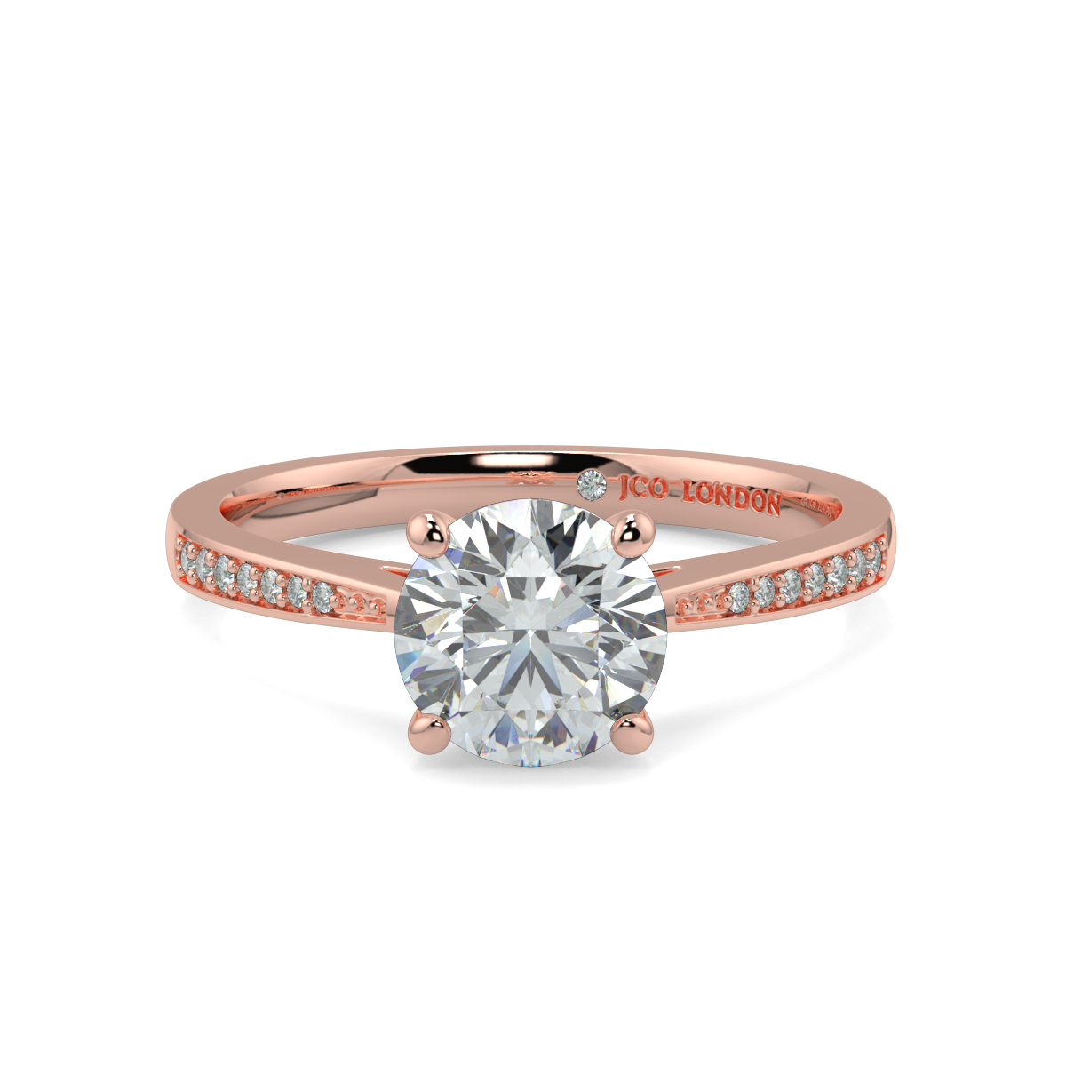 Round Shoulder Diamond  Engagement Rings