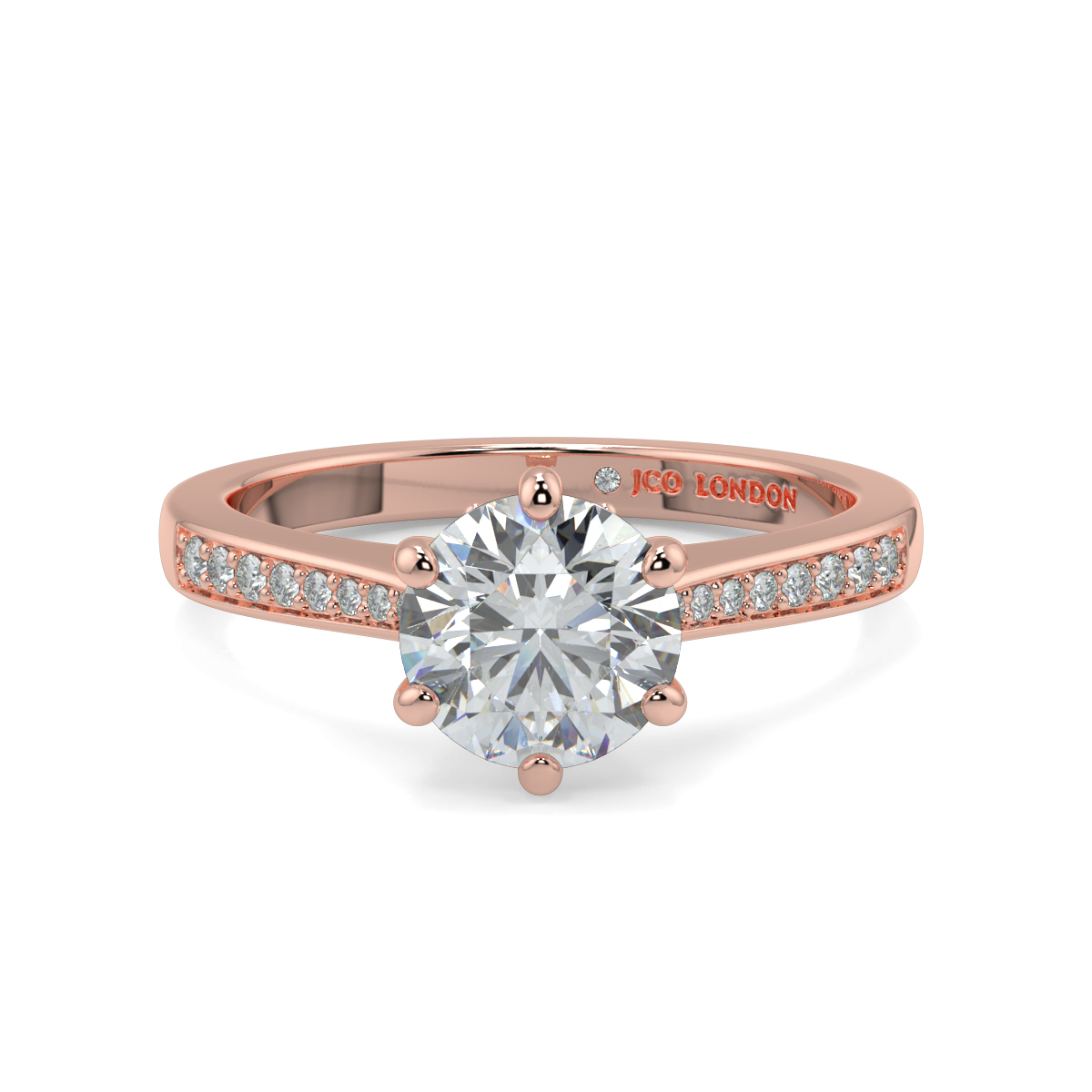Round Shoulder Diamond  Engagement Rings