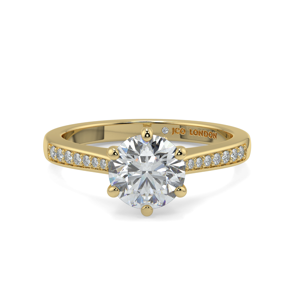 Round Shoulder Diamond  Engagement Rings