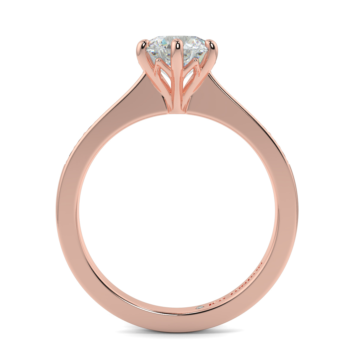 Round Shoulder Diamond  Engagement Rings