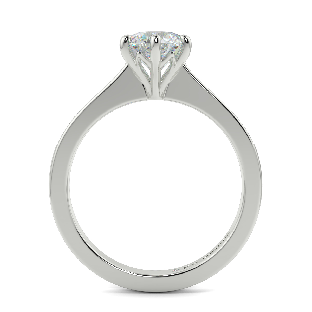 Round Shoulder Diamond  Engagement Rings