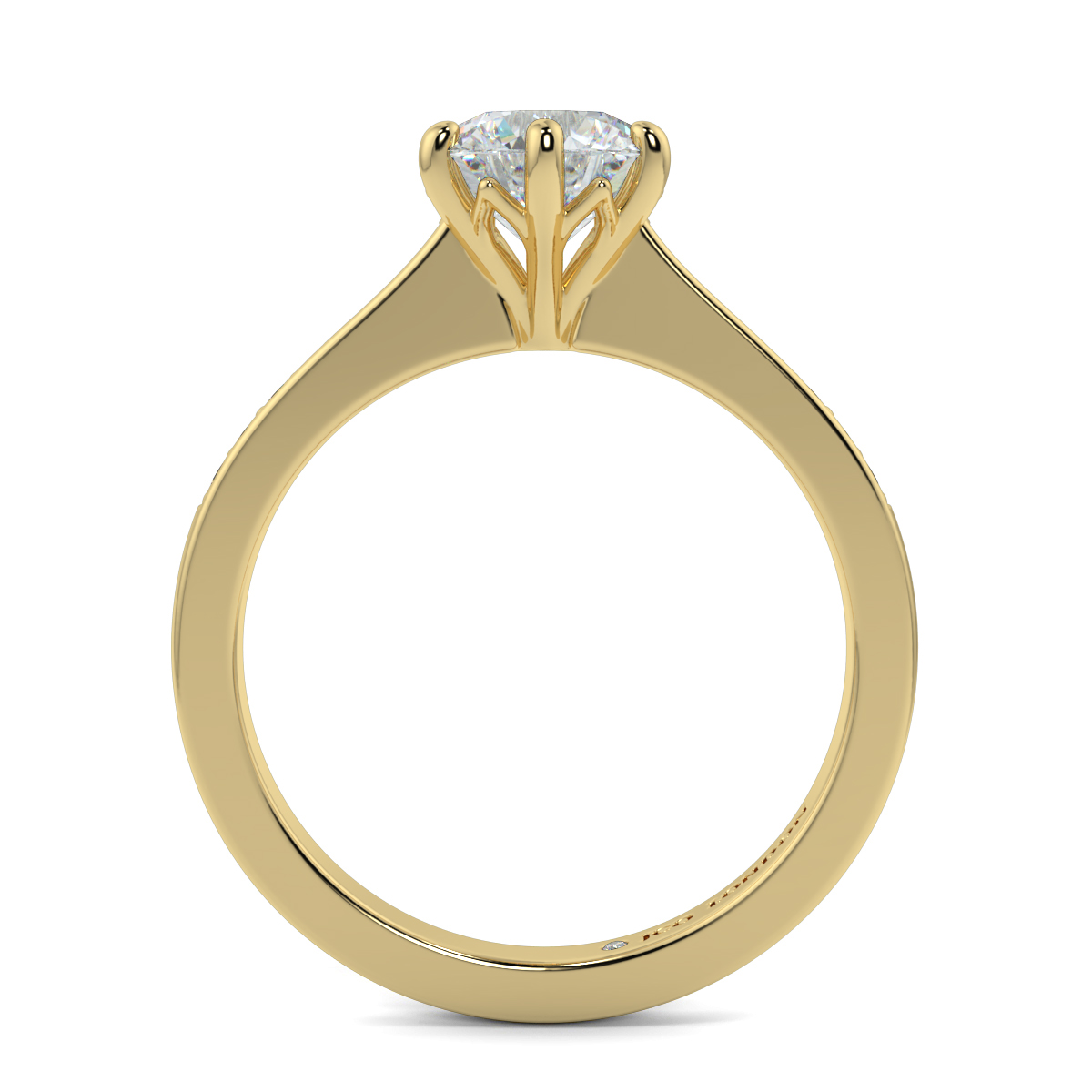 Round Shoulder Diamond  Engagement Rings