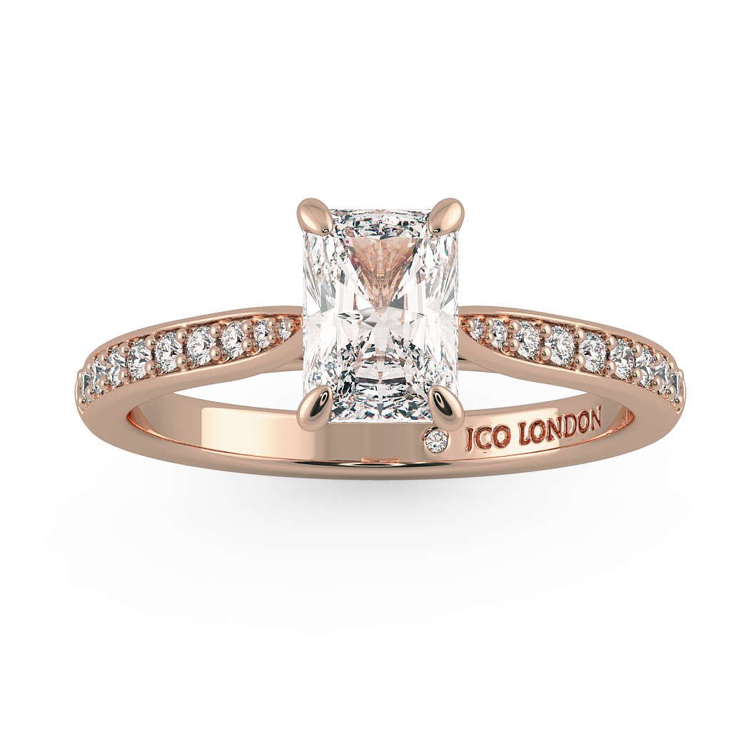 Radiant Shoulder Diamond  Engagement Rings