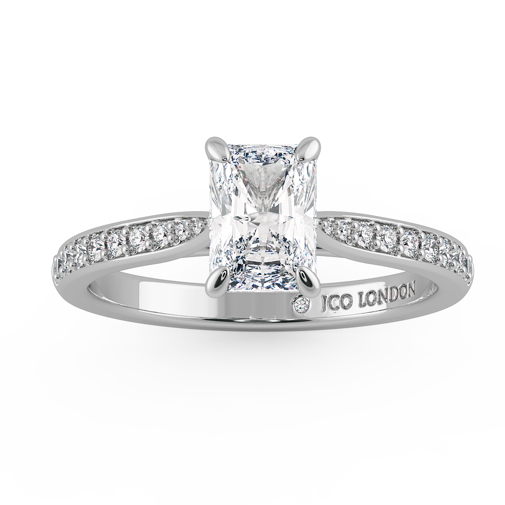 Radiant Shoulder Diamond  Engagement Rings