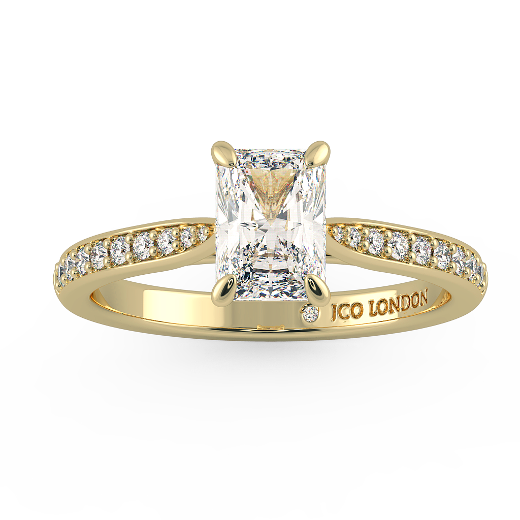 Radiant Shoulder Diamond  Engagement Rings