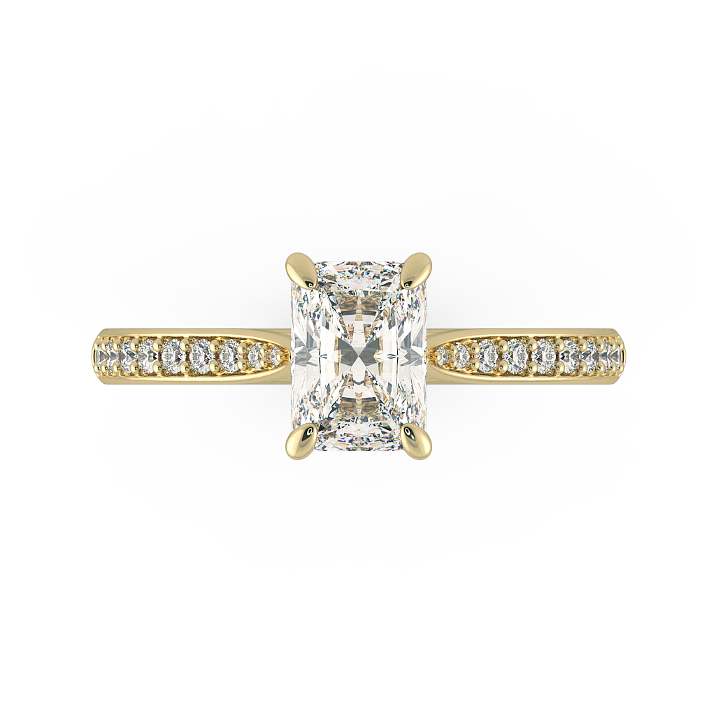 Radiant Shoulder Diamond  Engagement Rings