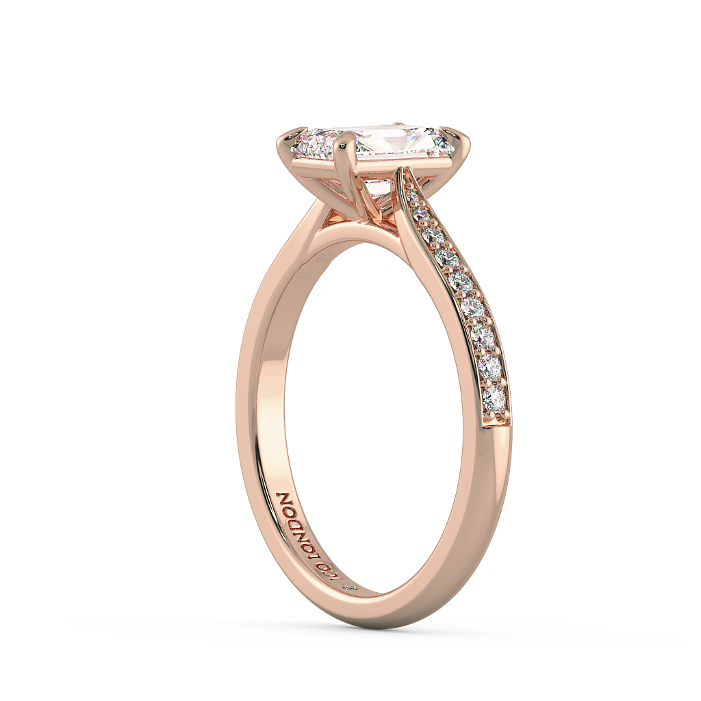 Radiant Shoulder Diamond  Engagement Rings