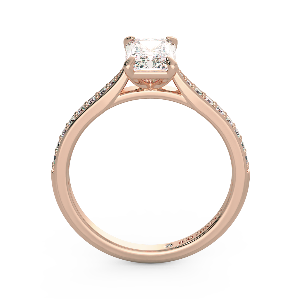 Radiant Shoulder Diamond  Engagement Rings