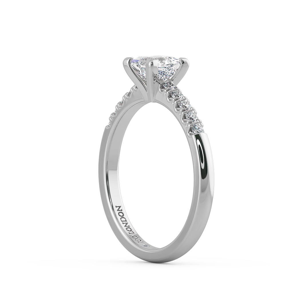 Princess Shoulder Diamond  Engagement Rings