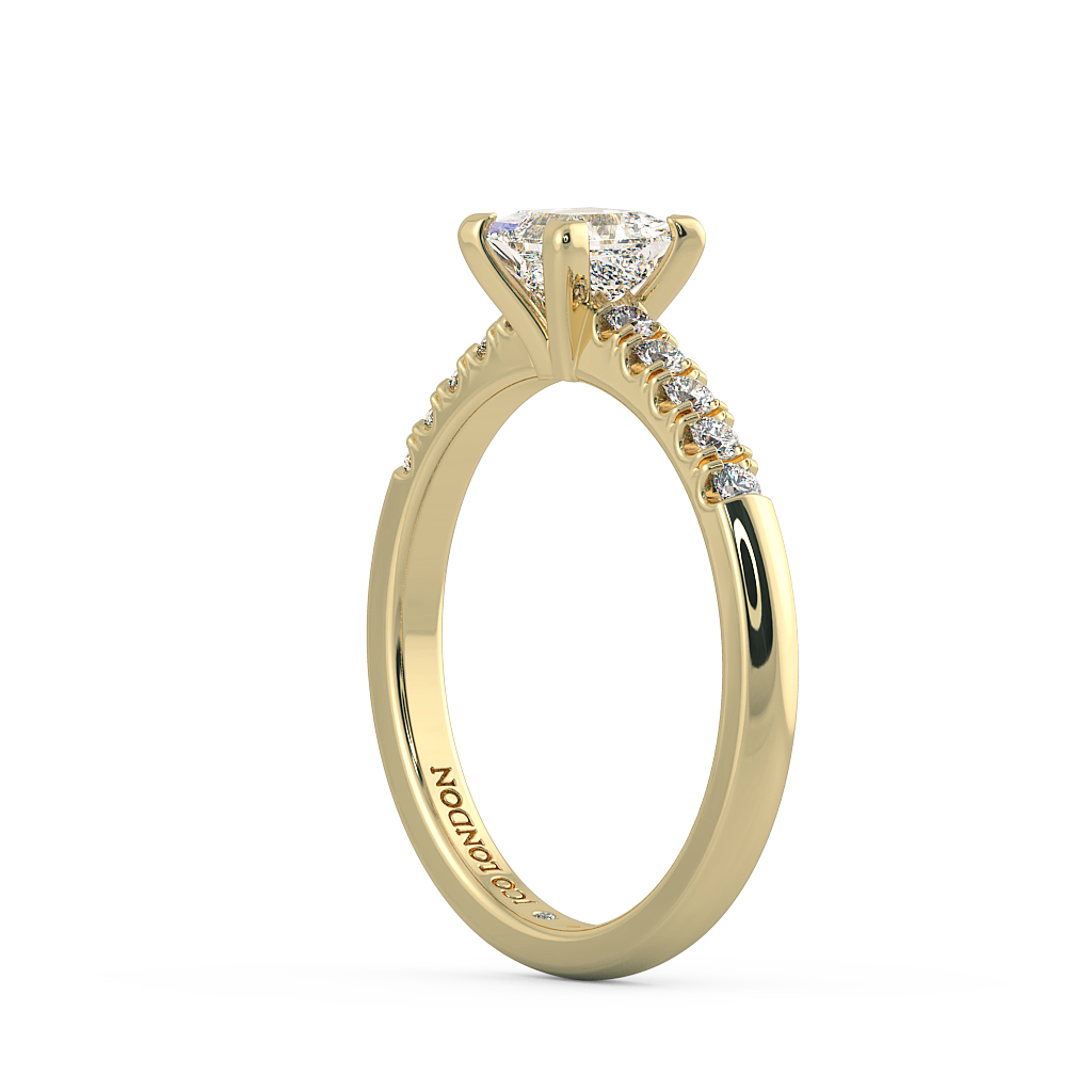Princess Shoulder Diamond  Engagement Rings