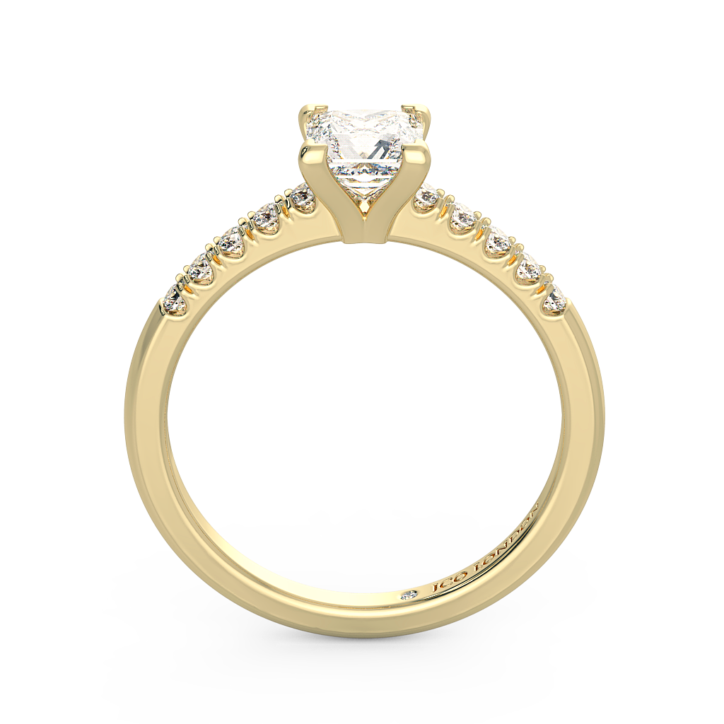 Princess Shoulder Diamond  Engagement Rings