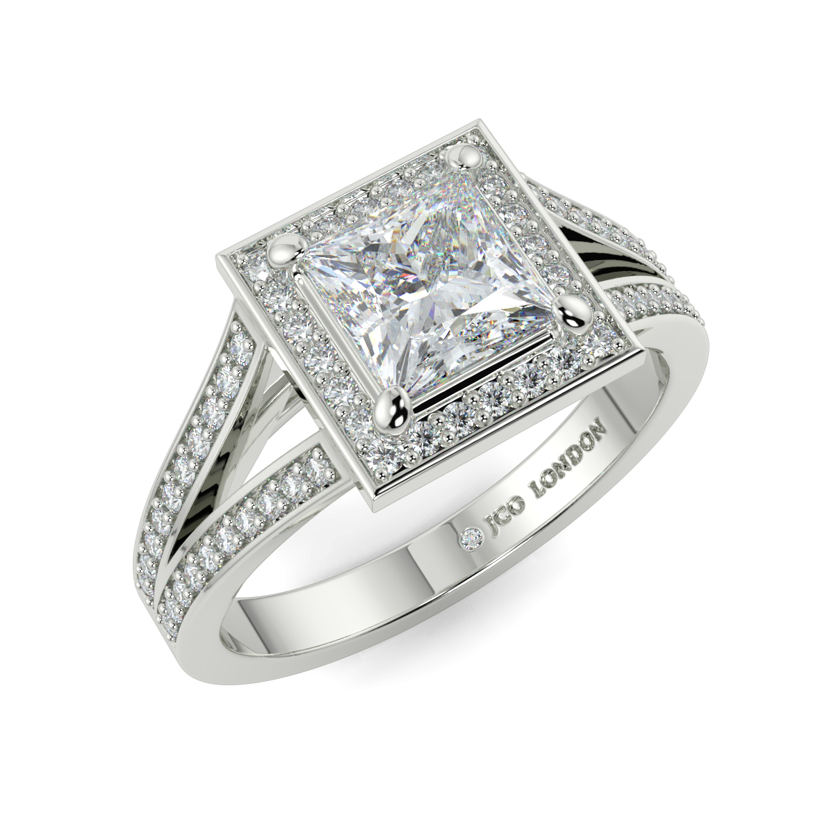 Princess Halo Engagement Rings