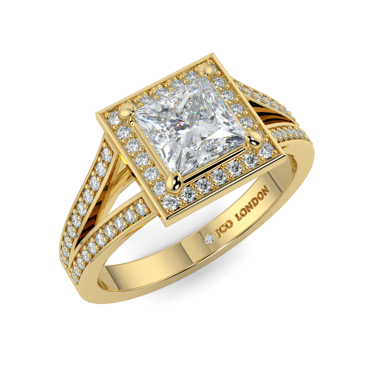 Princess Halo Engagement Rings