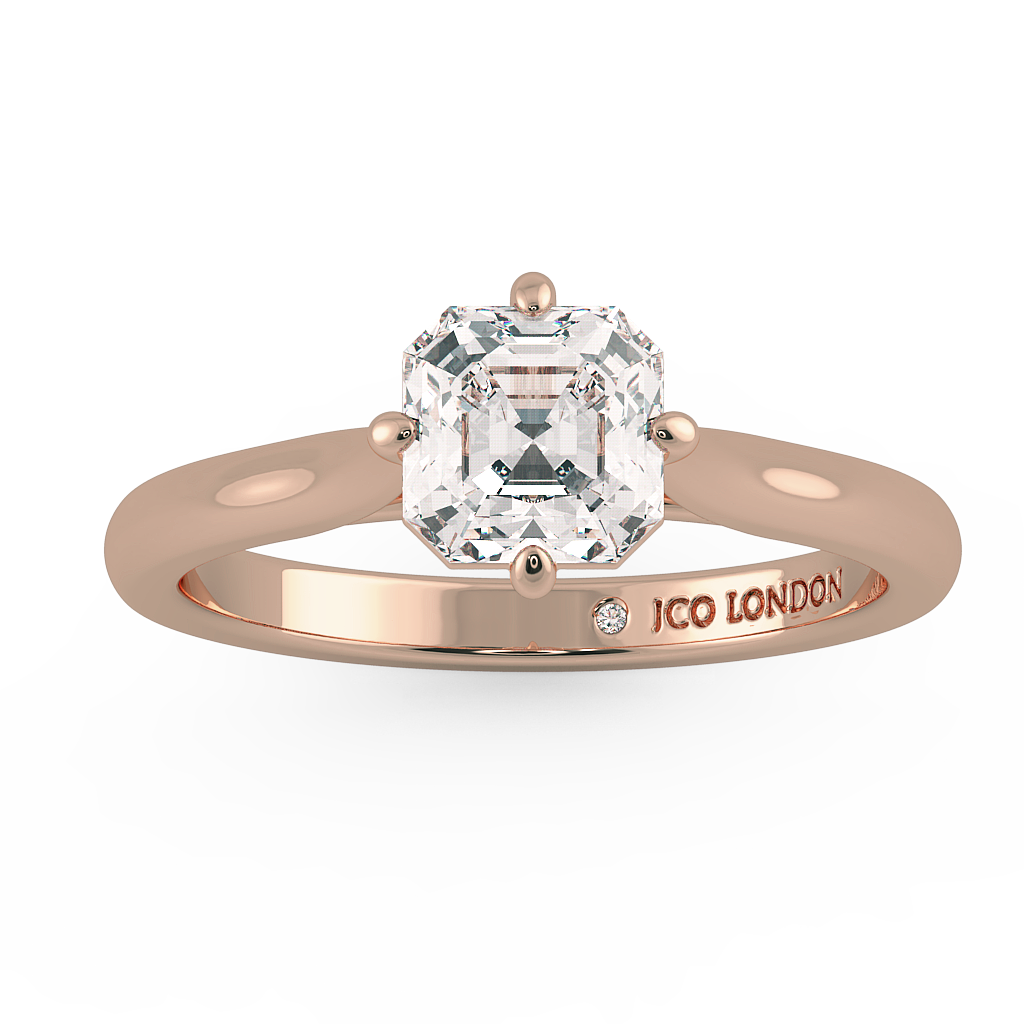 Asscher Solitaire Engagement Rings