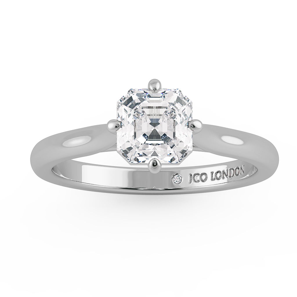 Asscher Solitaire Engagement Rings