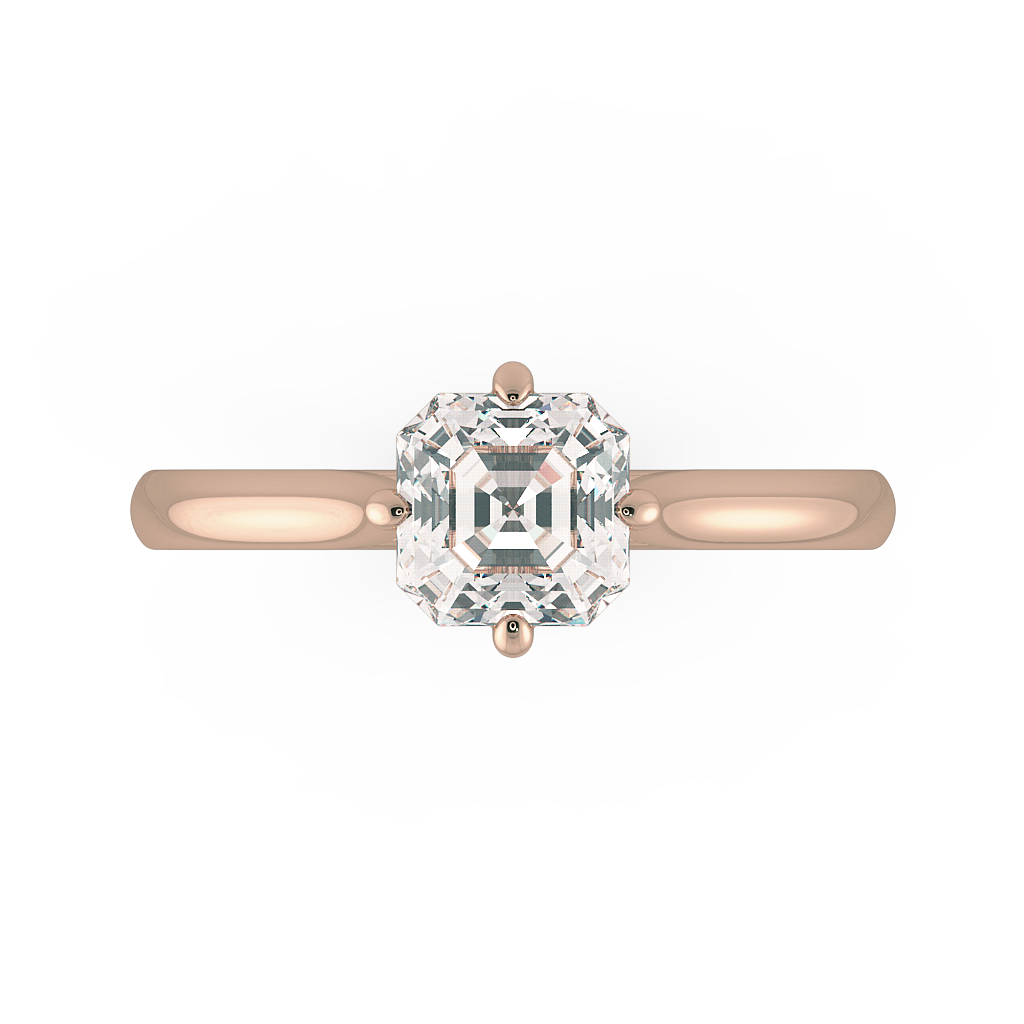 Asscher Solitaire Engagement Rings