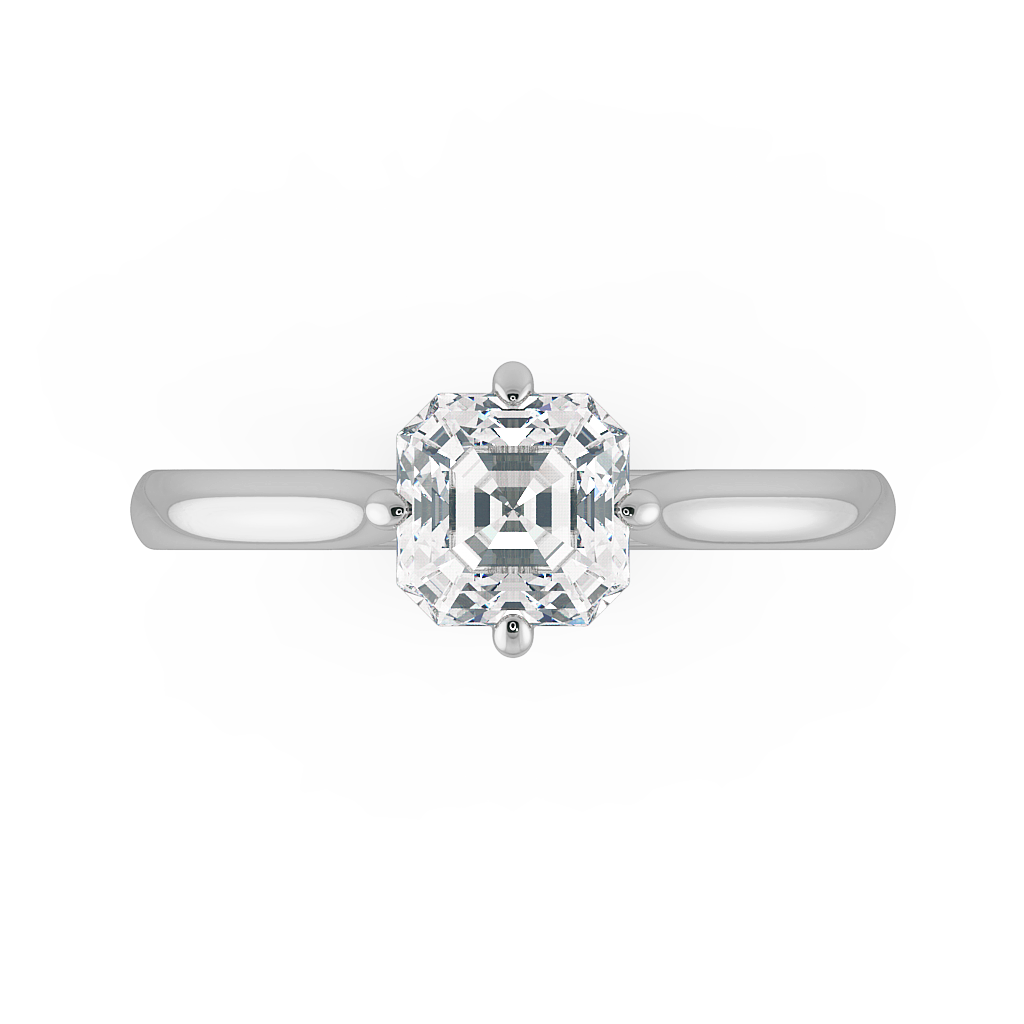Asscher Solitaire Engagement Rings