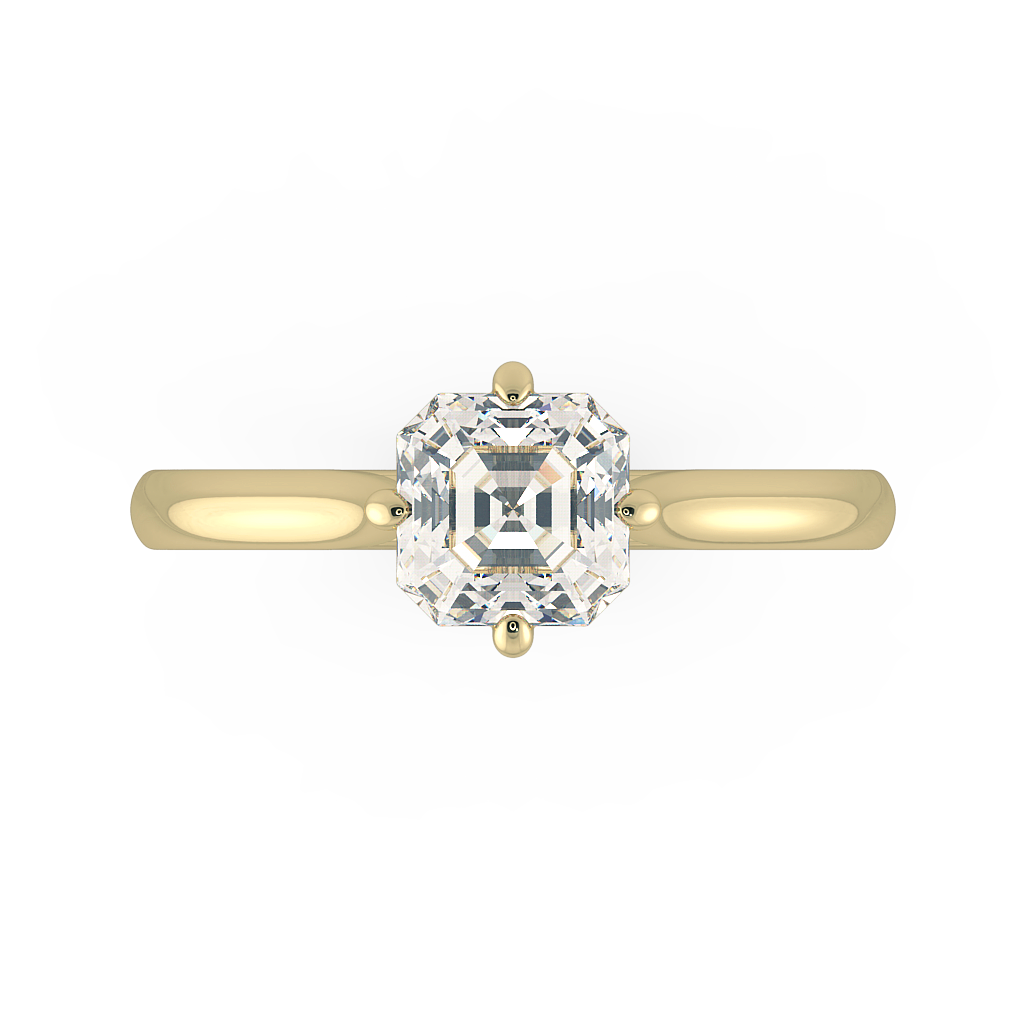 Asscher Solitaire Engagement Rings