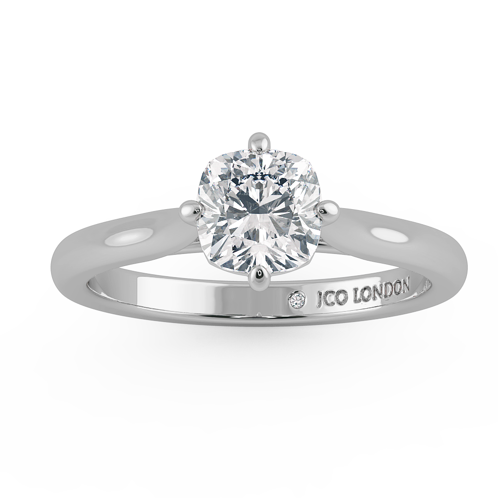 Cushion Solitaire Engagement Rings