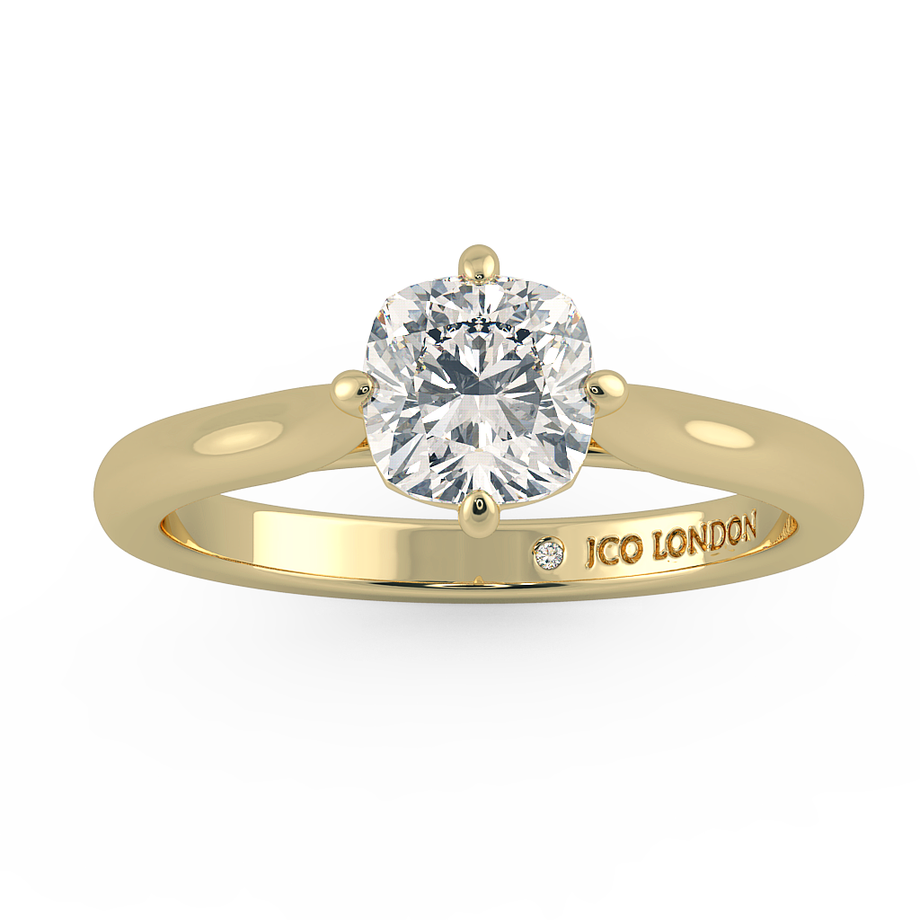 Cushion Solitaire Engagement Rings