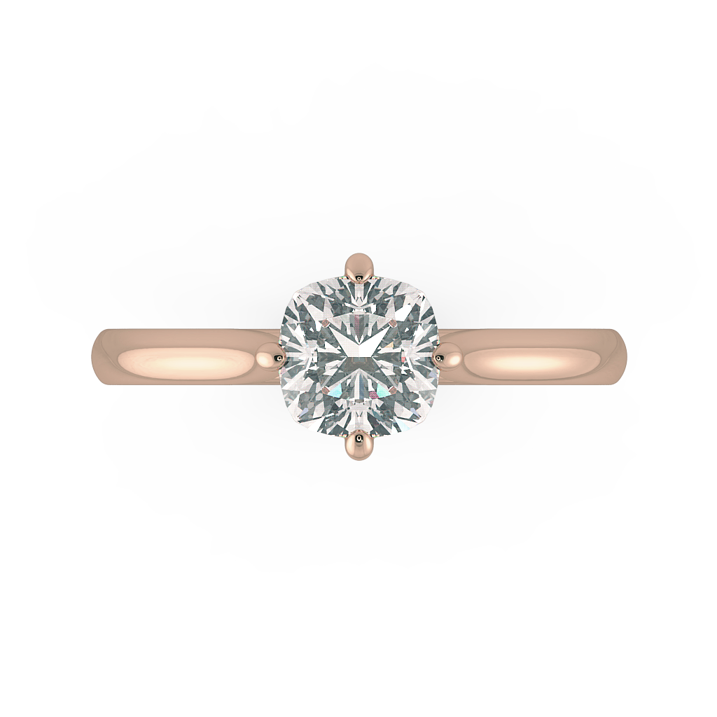 Cushion Solitaire Engagement Rings