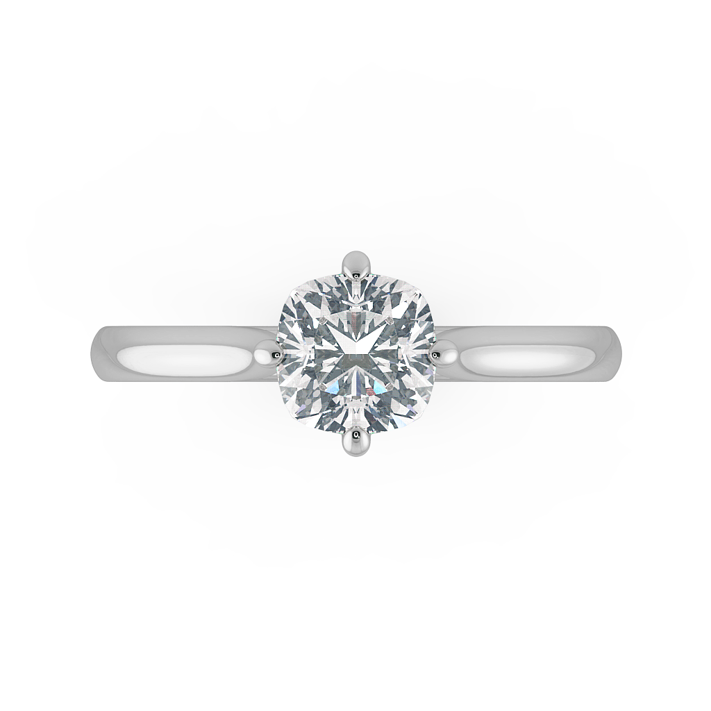 Cushion Solitaire Engagement Rings