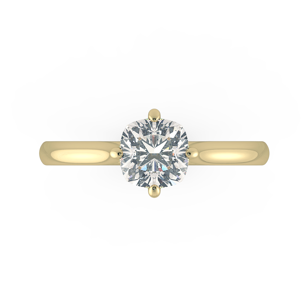 Cushion Solitaire Engagement Rings