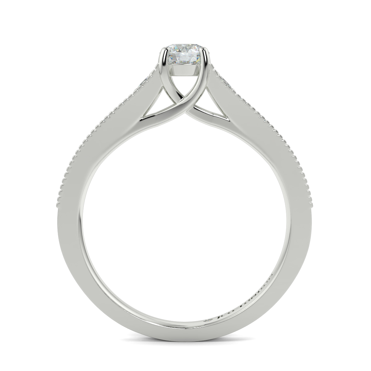 Round Shoulder Diamond  Engagement Rings