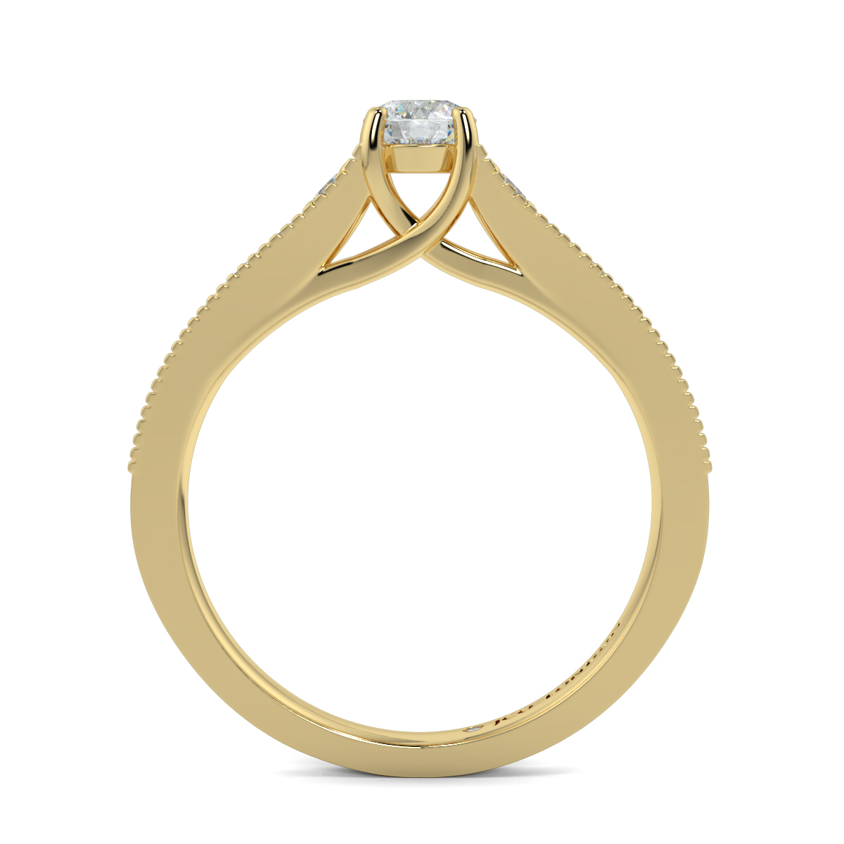 Round Shoulder Diamond  Engagement Rings