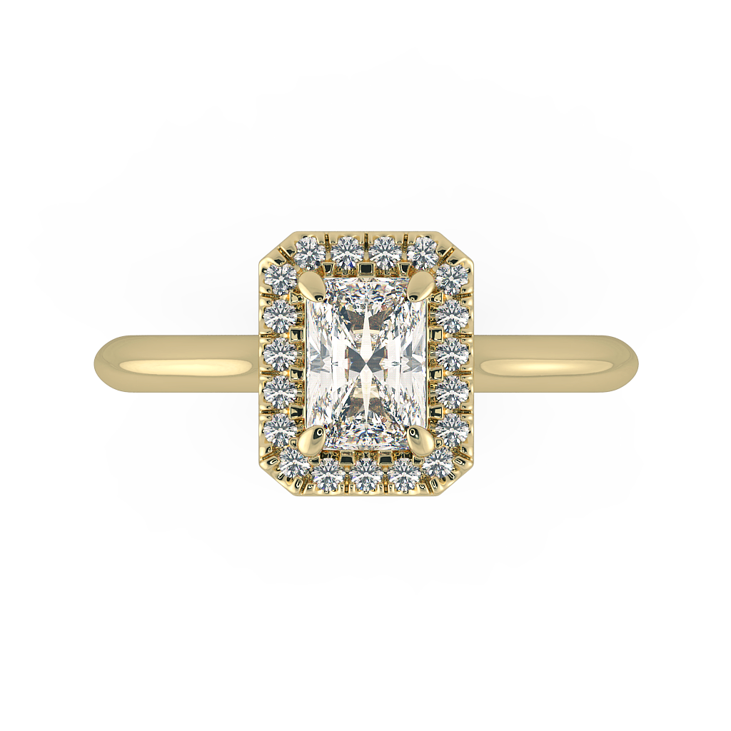 Radiant Halo Engagement Rings