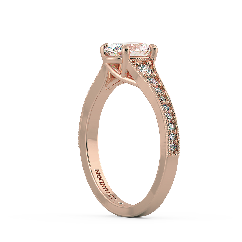Oval Shoulder Diamond  Engagement Rings