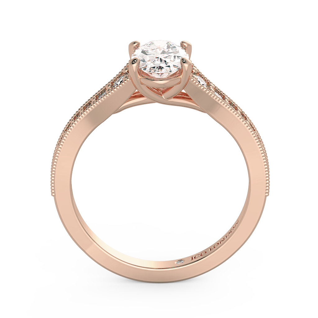 Oval Shoulder Diamond  Engagement Rings