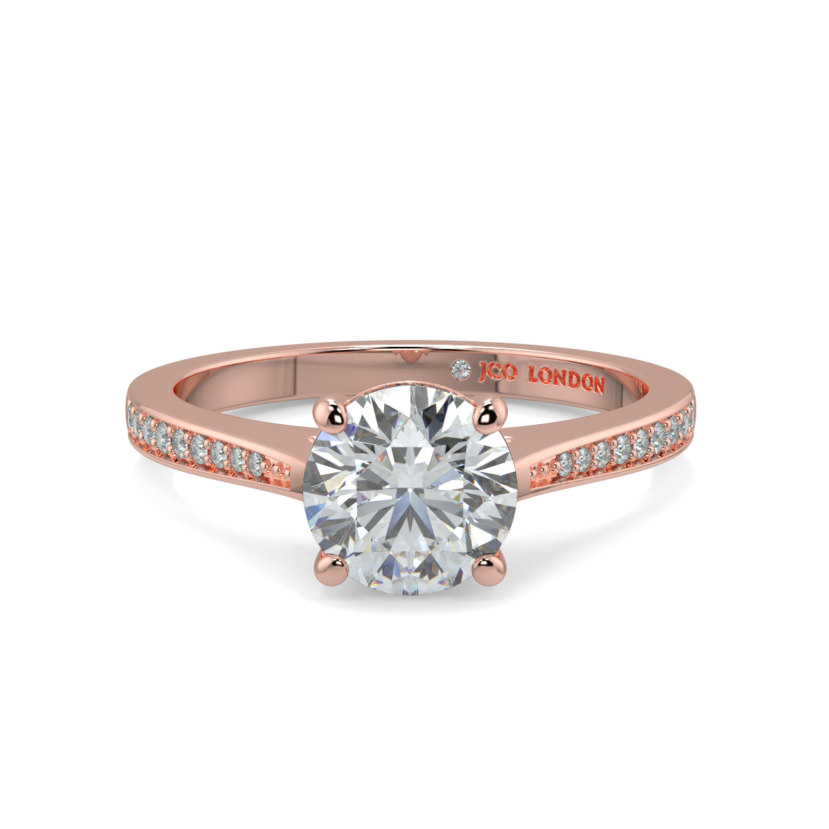 Round Shoulder Diamond  Engagement Rings