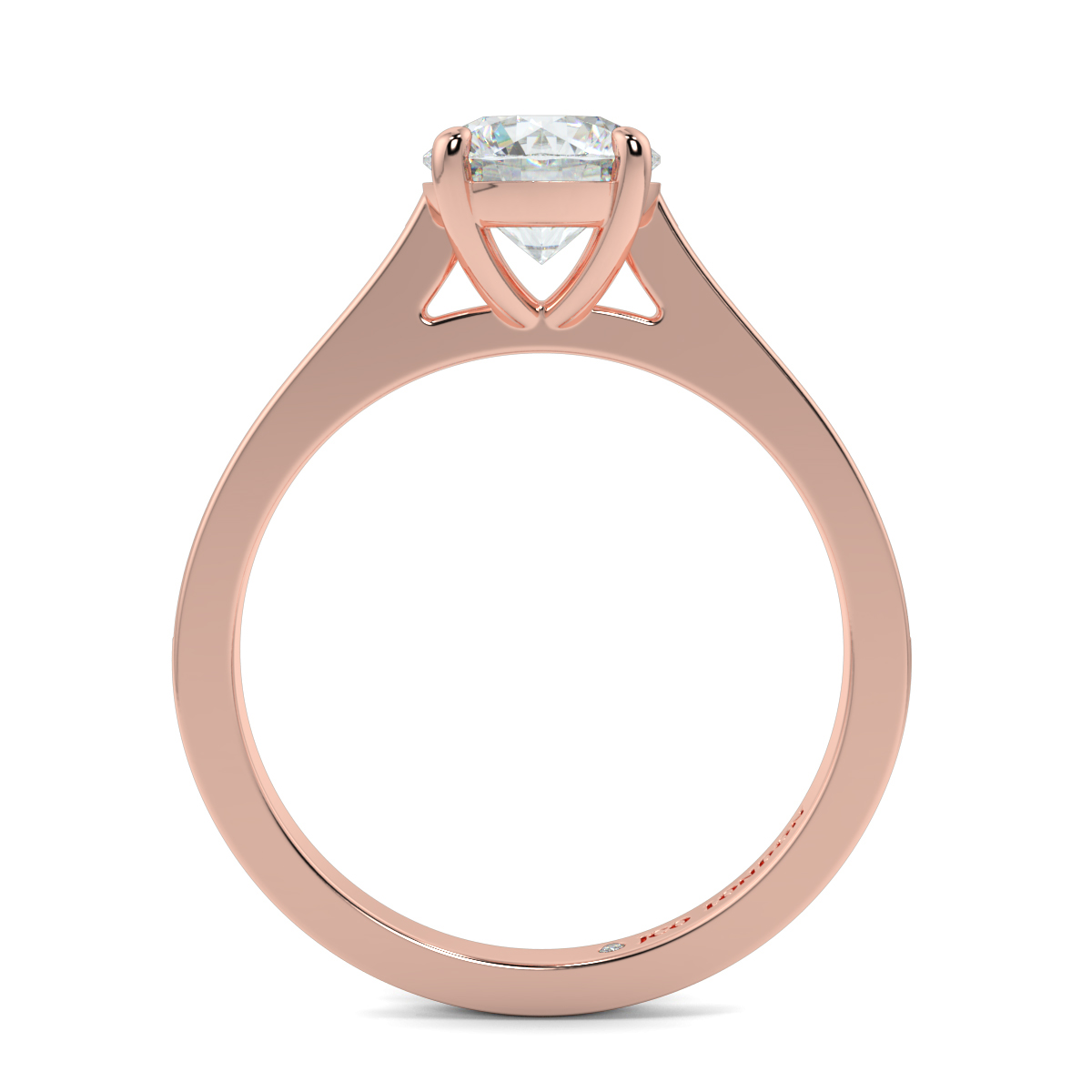 Round Shoulder Diamond  Engagement Rings