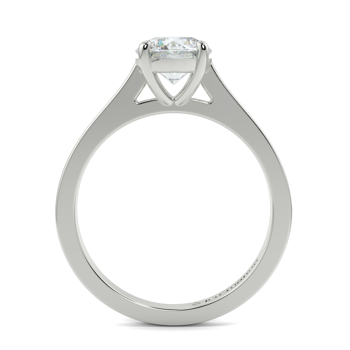 Round Shoulder Diamond  Engagement Rings