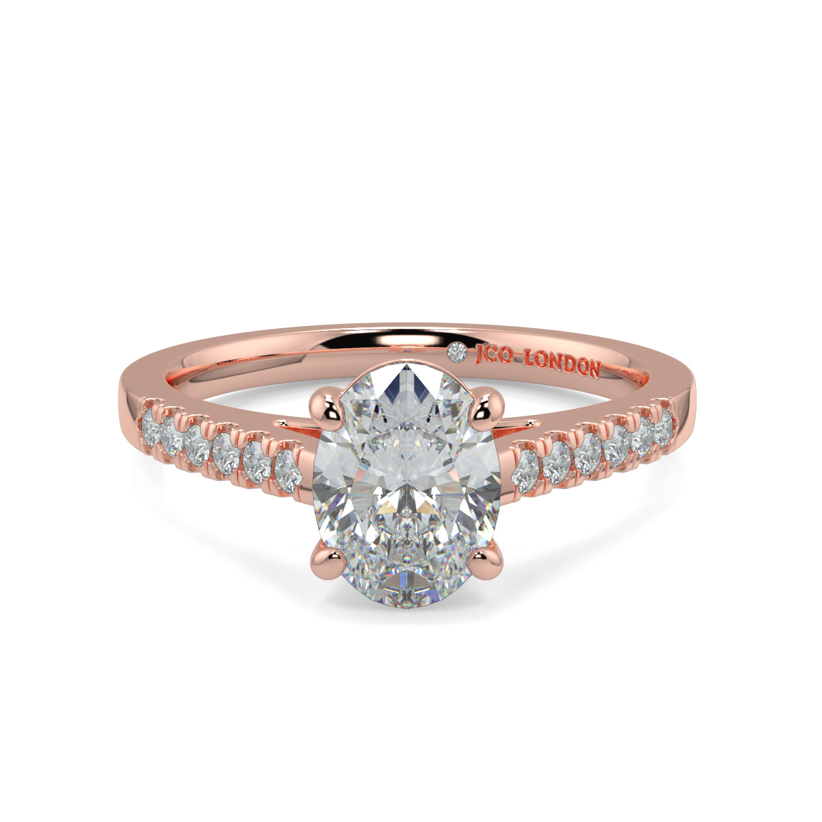 Oval Shoulder Diamond  Engagement Rings