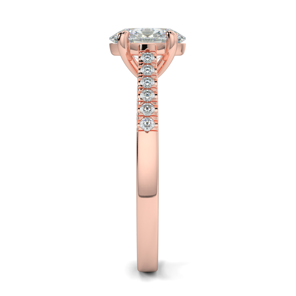 Oval Shoulder Diamond  Engagement Rings