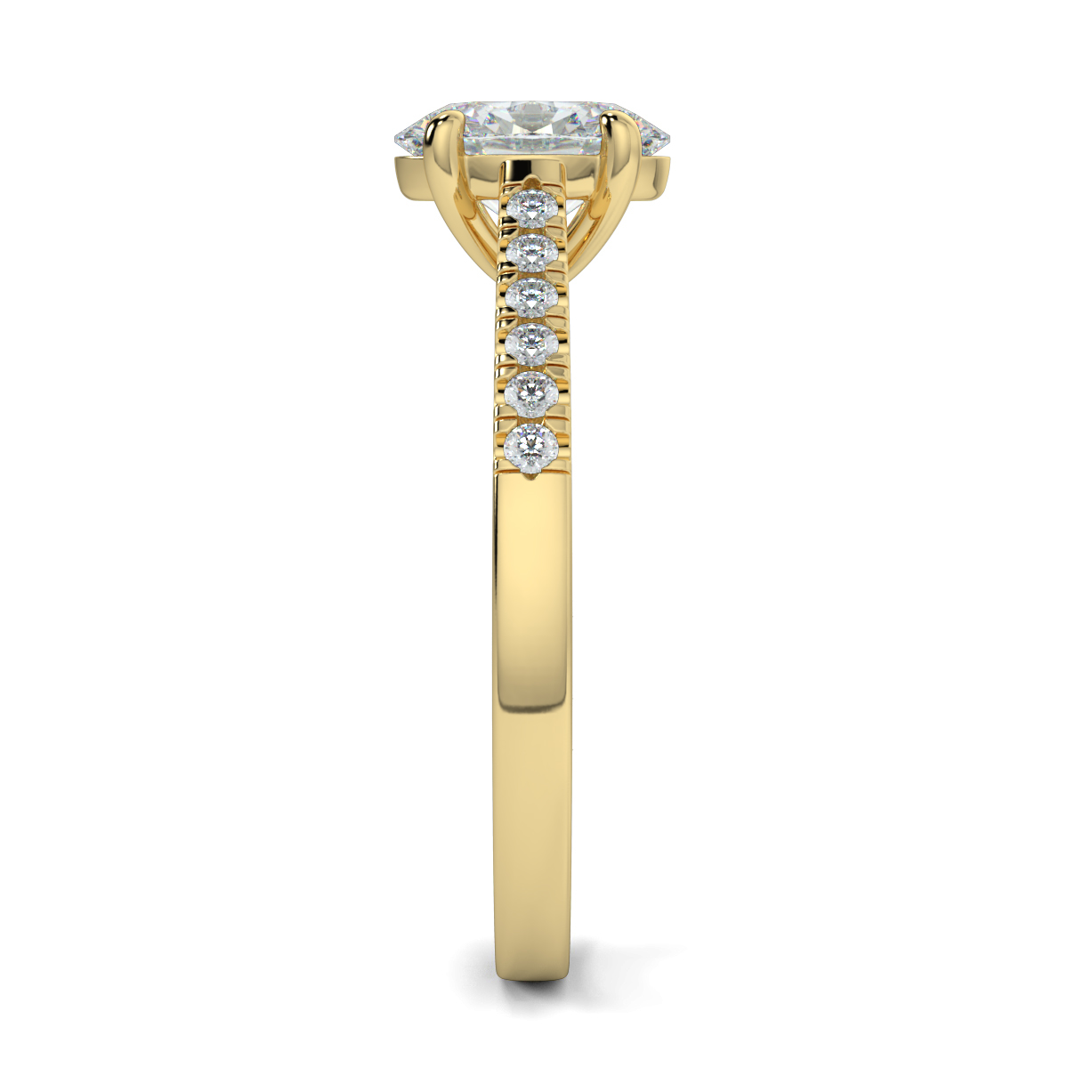 Oval Shoulder Diamond  Engagement Rings