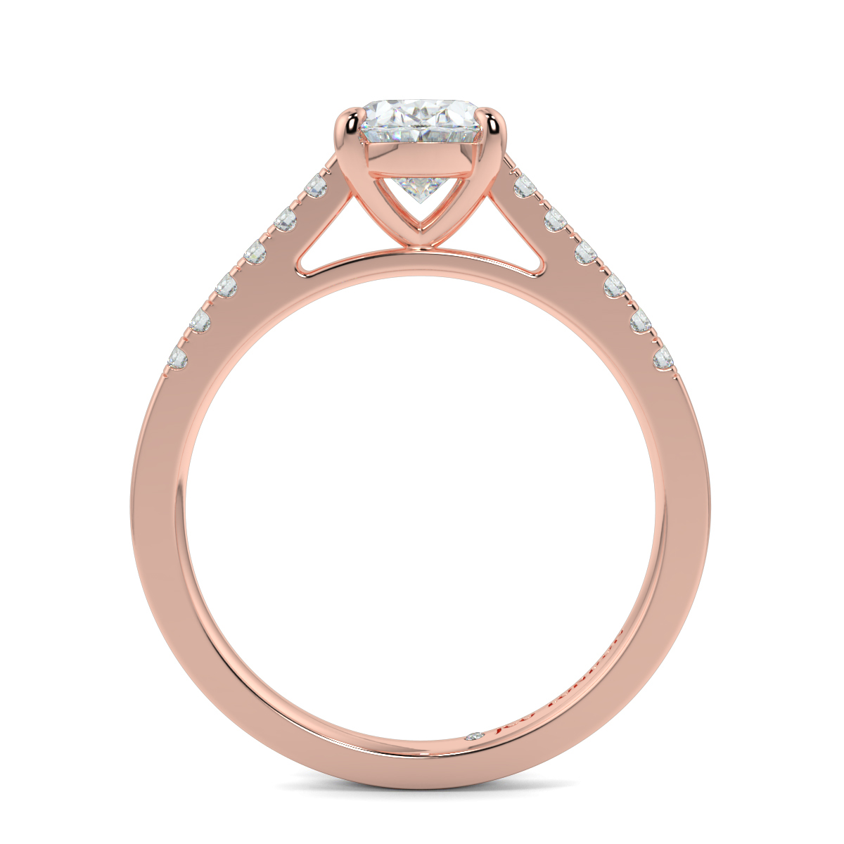 Oval Shoulder Diamond  Engagement Rings
