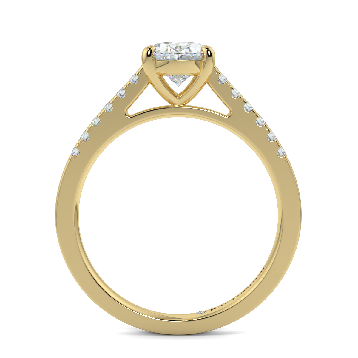 Oval Shoulder Diamond  Engagement Rings