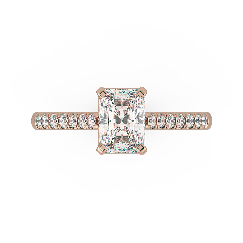 Radiant Shoulder Diamond  Engagement Rings