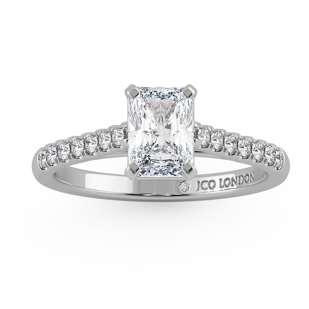 Radiant Shoulder Diamond  Engagement Rings