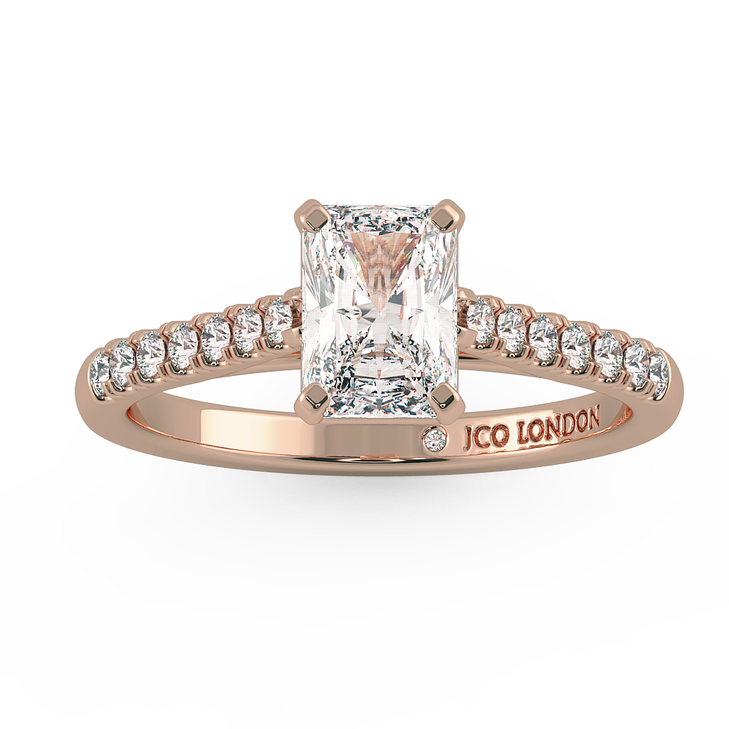 Radiant Shoulder Diamond  Engagement Rings