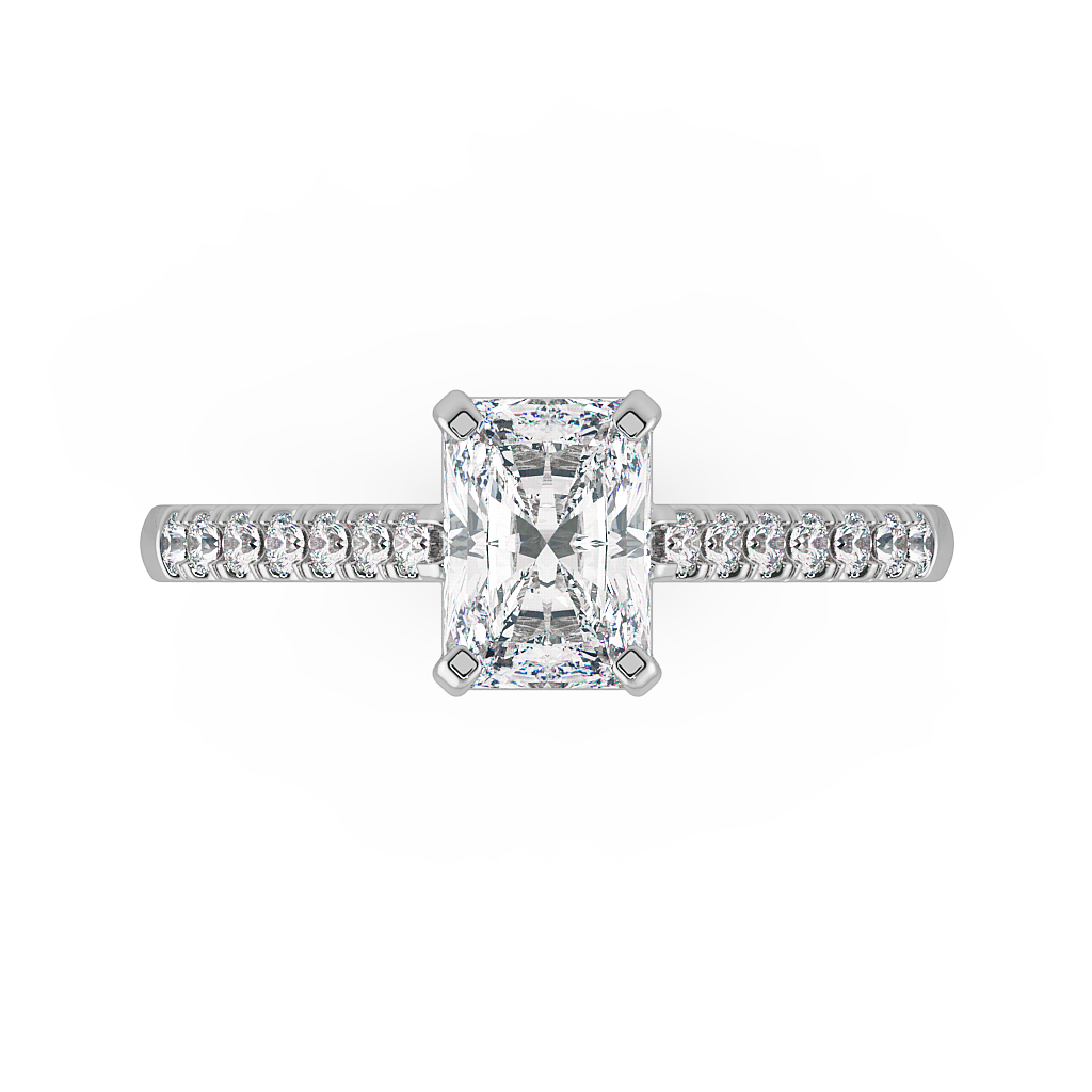Radiant Shoulder Diamond  Engagement Rings