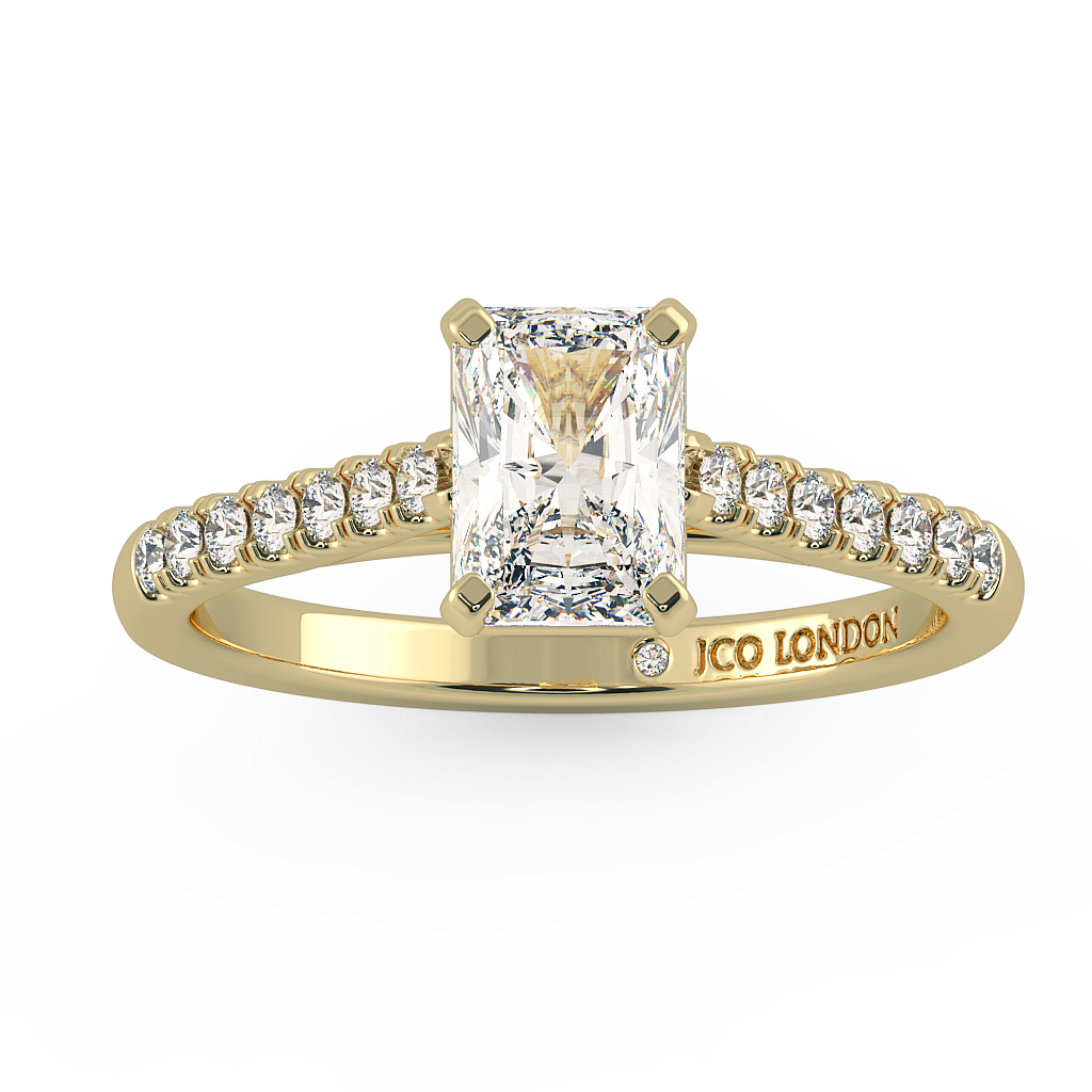 Radiant Shoulder Diamond  Engagement Rings