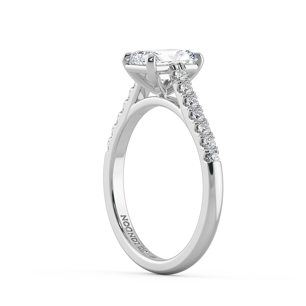 Radiant Shoulder Diamond  Engagement Rings
