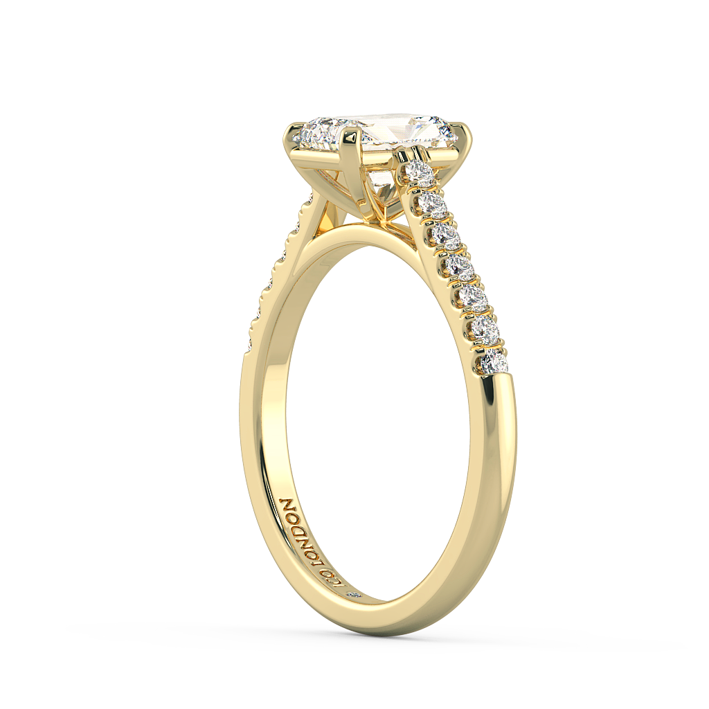 Radiant Shoulder Diamond  Engagement Rings