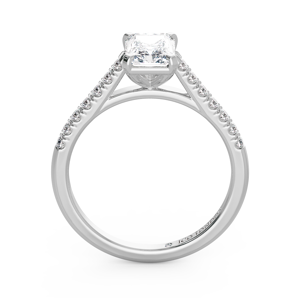 Radiant Shoulder Diamond  Engagement Rings