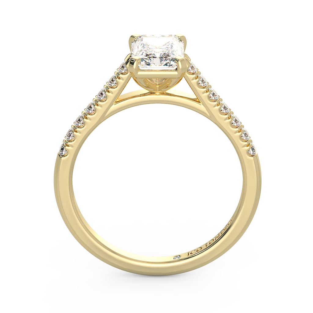 Radiant Shoulder Diamond  Engagement Rings